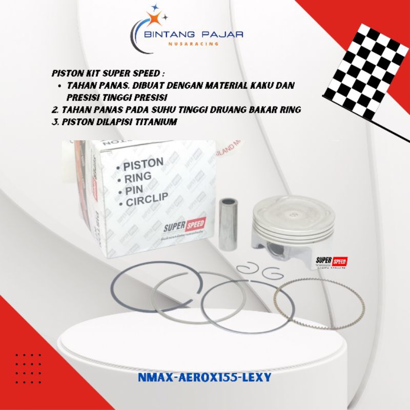 PISTON KIT NMAX AEROX 155 LEXY SUPER SPEED RAC