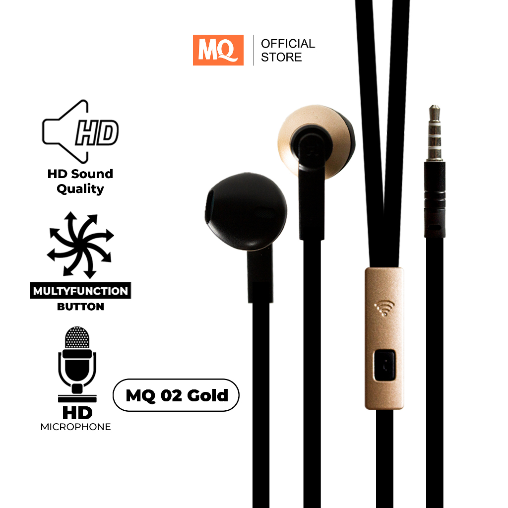 MQ Earphone Headset Gaming Superbass Stereo+HD Hi-Fi Mic Jack 3.5mm MQ-02