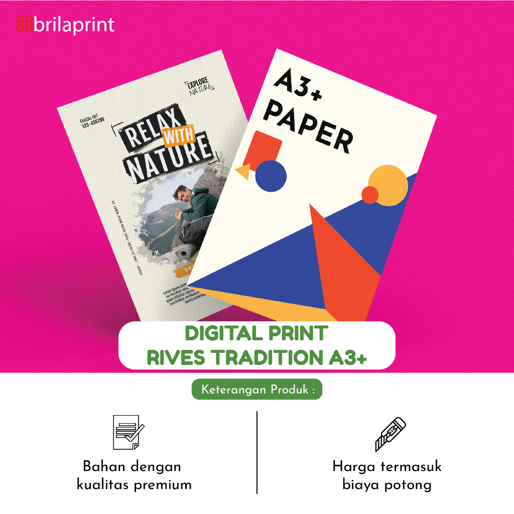 

Digital Print A3+ Rives Tradition Paper | Print 1 sisi & 2 sisi | Fancy Paper | Kertas Bertekstur