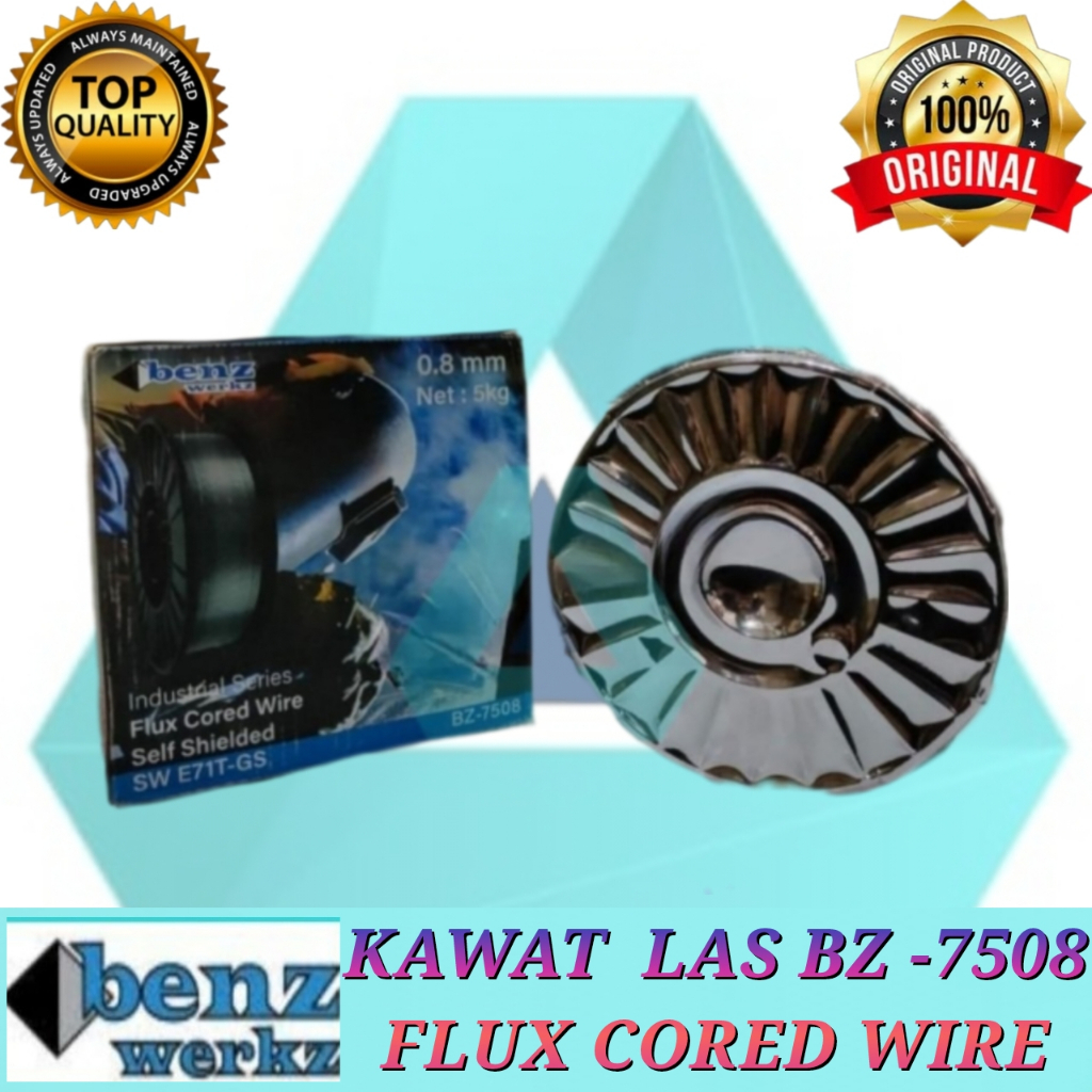 BZ-7508 Kawat las flux cored wire tanpa gas CO2 0.8 mm 5kg Benz