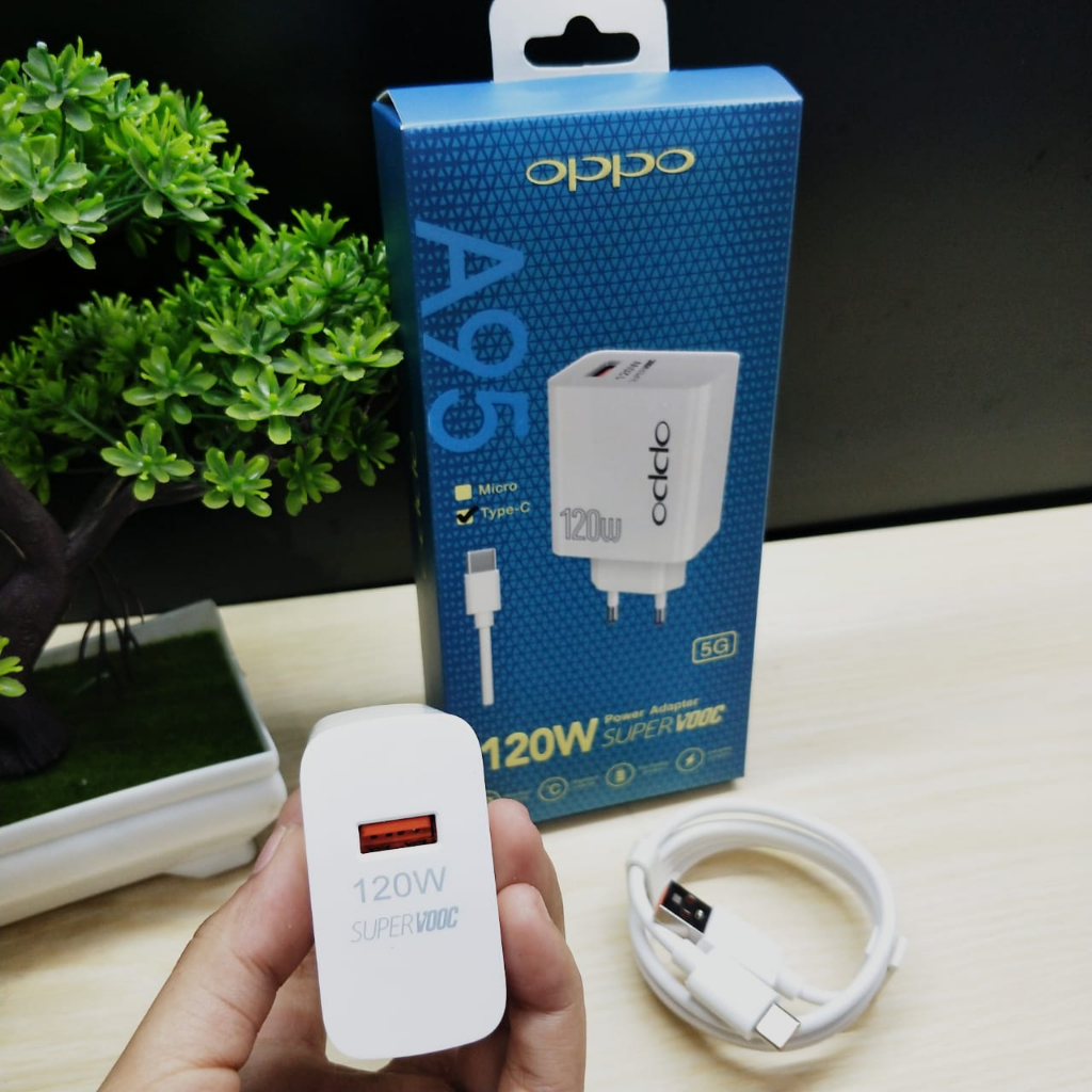 CHARGER OPPO A95 SUPERVOOC 120W FAST CHARGING MICRO TYPE C BY SMOLL