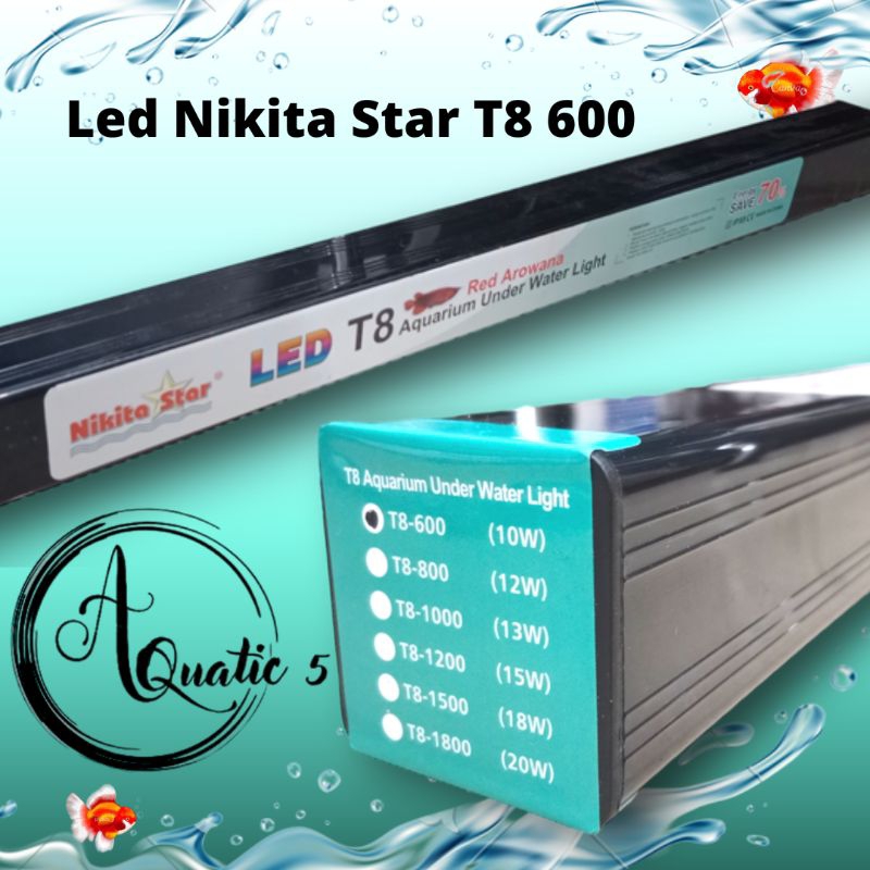 Lampu Led Tanning Aquarium Under Water Light Led NIKITA STAR Red Arowana T8 600