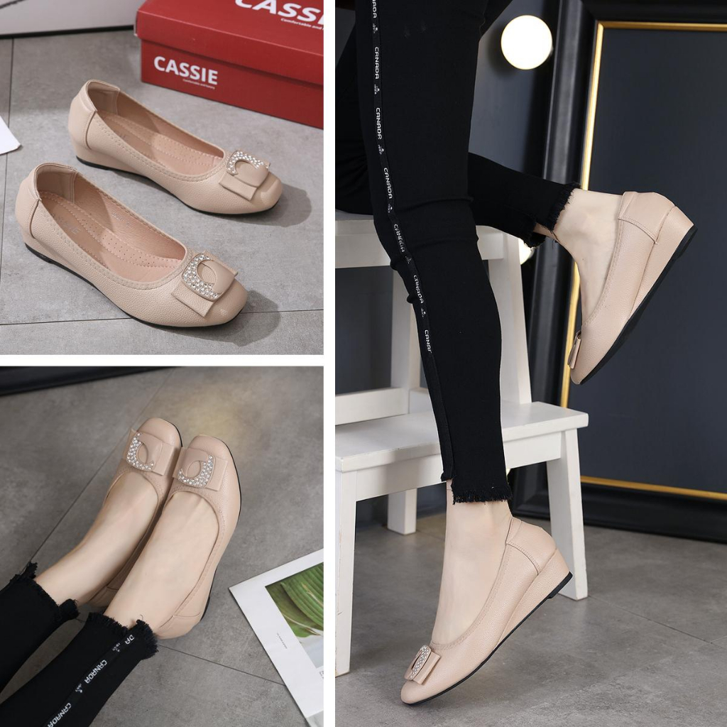 GSW Sepatu flatshoes wanita kerja Import wedges kerja wanita ( G3201 ) sepatu kerja wanita