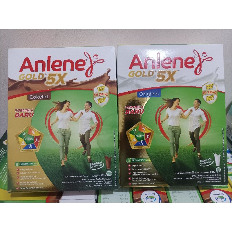 Anlene Gold 5X Susu Bubuk  COKELAT &amp; ORIGINAL 885 Gram - Nutrisi Tulang, Sendi, dan Otot