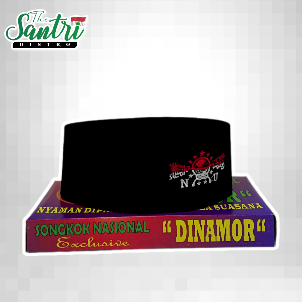 Songkok Hitam Polos / Songkok Dinamor NU Merah Putih / Kopyah Hitam Polos / Songkok Hitam / Songkok 