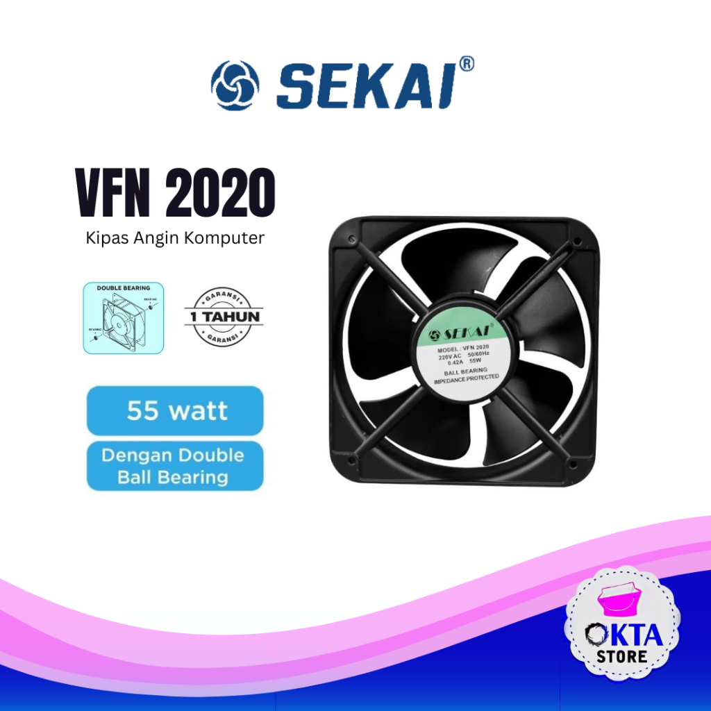 Sekai Kipas Angin Partisi Pendingin Panel Cooling Fan 20cm / Kipas pendingan Komputer/CPU VFN 2020