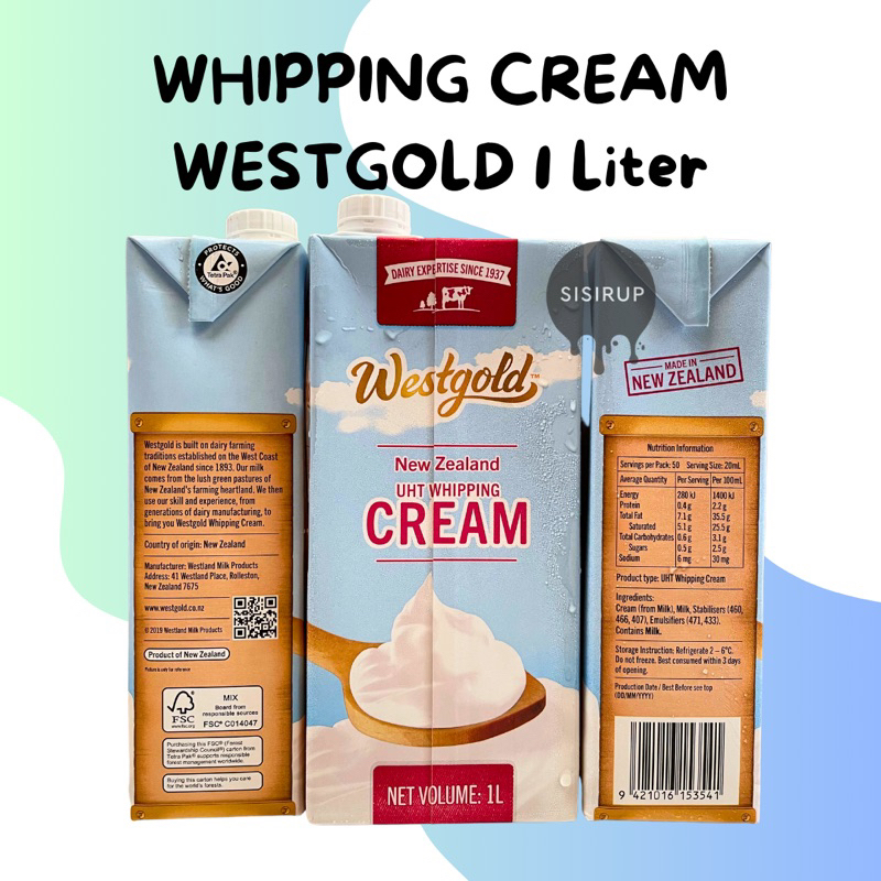 WHIPPING CREAM WESTGOLD 1 L / Whipping Cream / Krim Kue