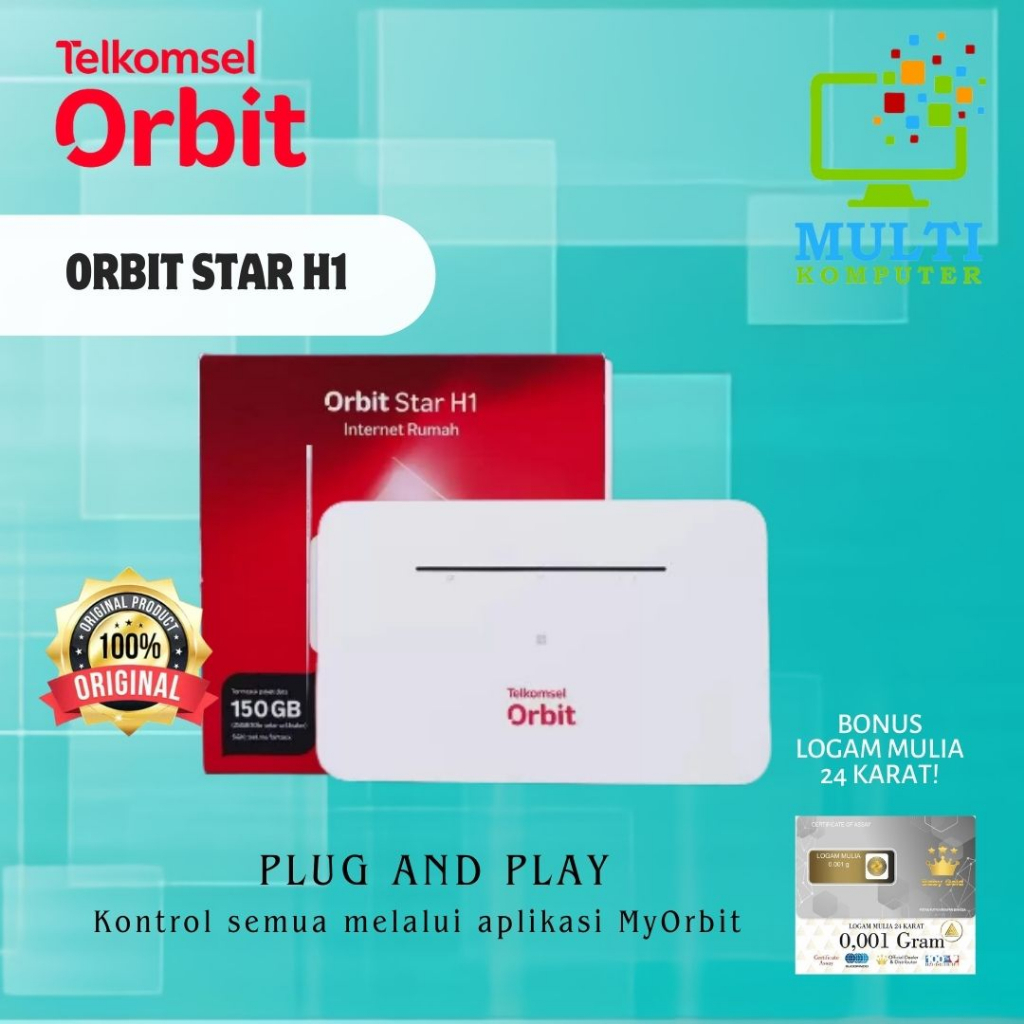 Telkomsel Orbit Star H1 Modem WiFi 4G High Speed Bonus Data