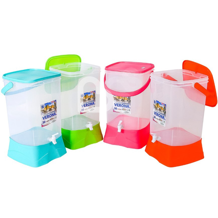 DRINK JAR TEMPAT AIR VERONA EZY 30 LITER TEMPAT AIR MINUM / TEMPAT JUALAN ES EMBER + KERAN