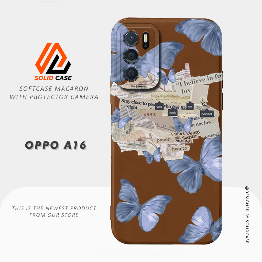 Case Oppo A16 - Casing Oppo A16 [Butterfly] Solid Case HP Terbaru 2023 - Softcase Pro Camera - Case 