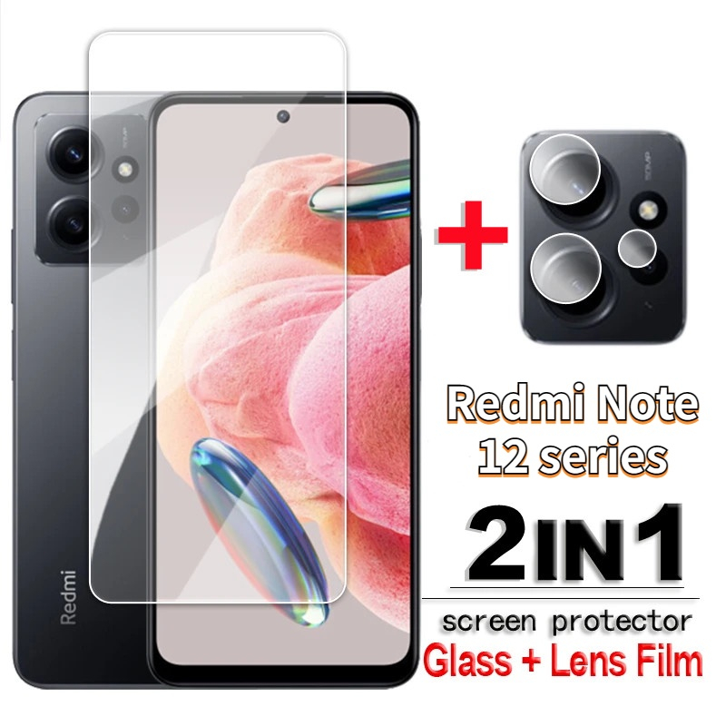 Pelindung Layar Tempered Glass Redmi Note 12 4G Redmi Note 12 Pro 4G Redmi Note 12 Pro 5G Redmi Note 12s Paket 2 in 1