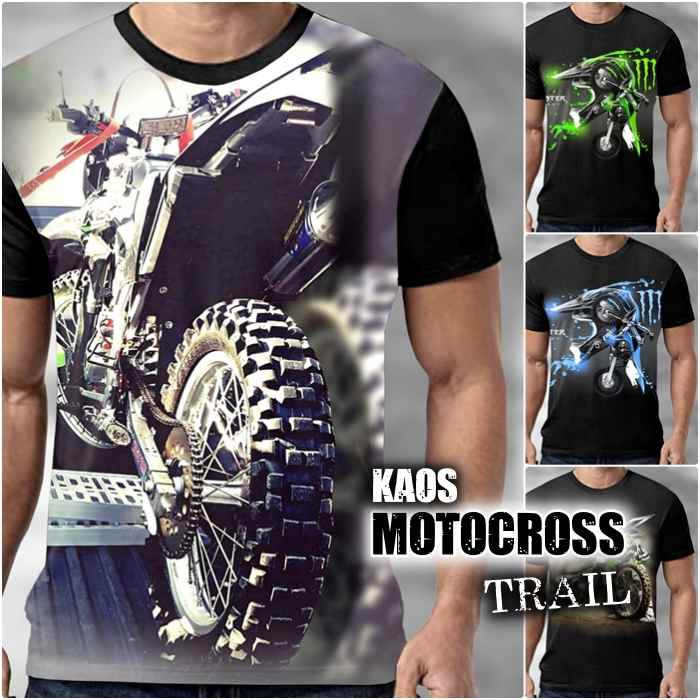 KAOS MOTOCROSS Baju Kaos Trail Adventure Keren Bagus T-shirt Distro Gambar Motorcross Kaos Cross Pri