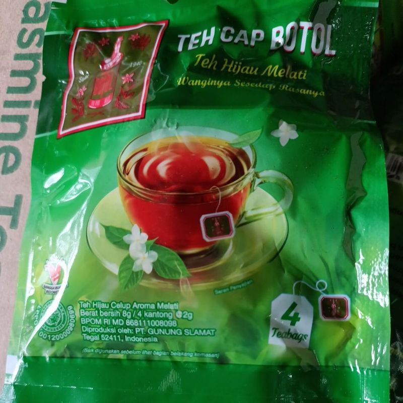 TEH HIJAU CAP BOTOL SAC 4 PCS*.20 BKS