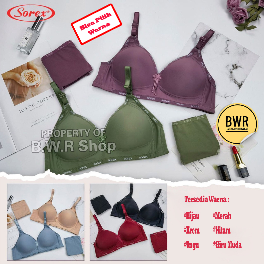 Bra Set Sorex/Bra 17233 + Celana Dalam 15232 | Setelan Pakaian Dalam Sorex Casual Style Pilih Warna Paket Seserahan - Bwr IX