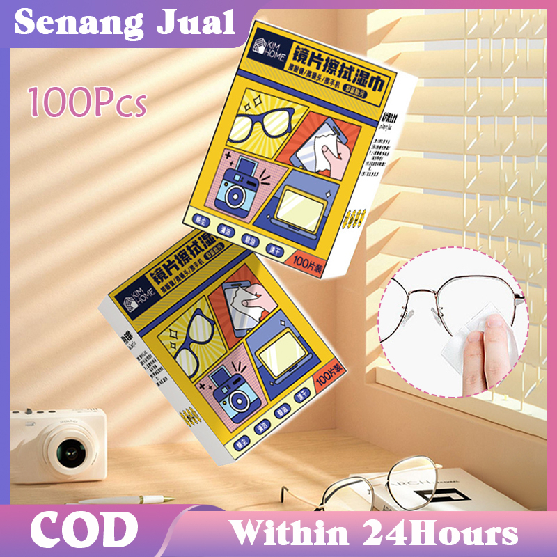 100Pcs 3 Jam Anti Kabut Tisu Anti Fog Kaca Mata Penghapusan Debu Menghapus Minyak Tisu Pembersih Len