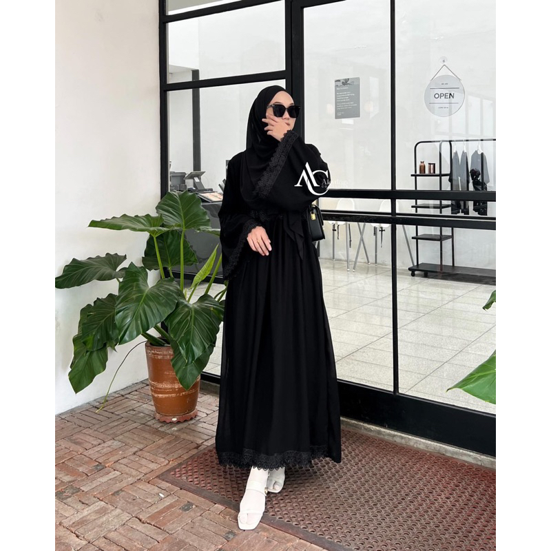 Baju Muslim Abaya Bordir Gamis Maxi Dress Arab Saudi Bordir Zephy Turki Umroh Dubai Turkey India 808