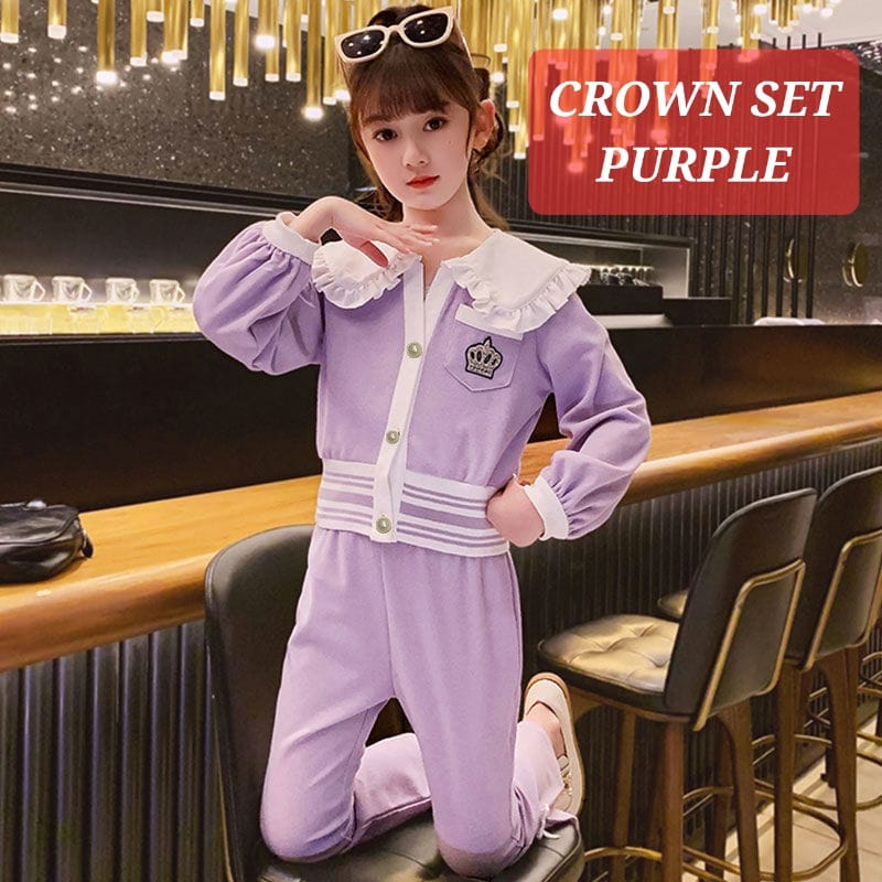 BAJUKIDDIE CROWN SET BAJU SETELAN ANAK PEREMPUAN FASHION KOREA IMPORT KPOP