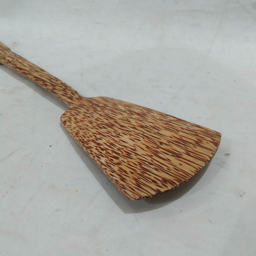 Sutil Sodet spatula teplon teflon kayu kelapa mulus mengkilap unik teb