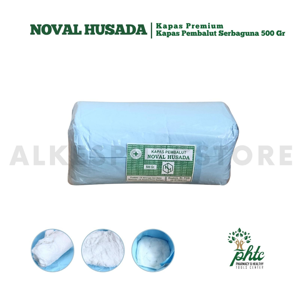 NOVAL HUSADA Premium Kapas 500gr l Kapas Pembalut 500gram l Kapas Gulung 500 gr Serbaguna