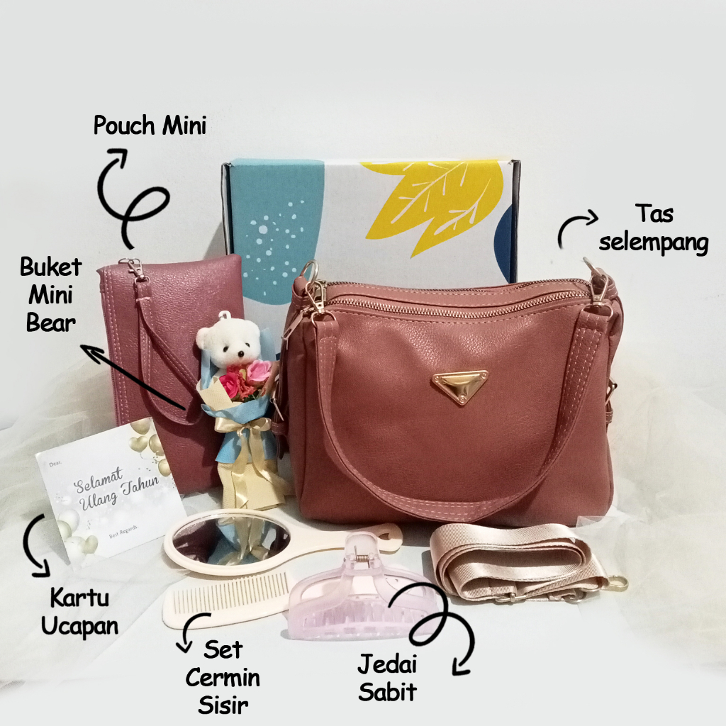 Hampers kado surabaya hadiah valentine ultah wanita set ulang tahun cewek warna pink gift birthday pernikahan anniversary