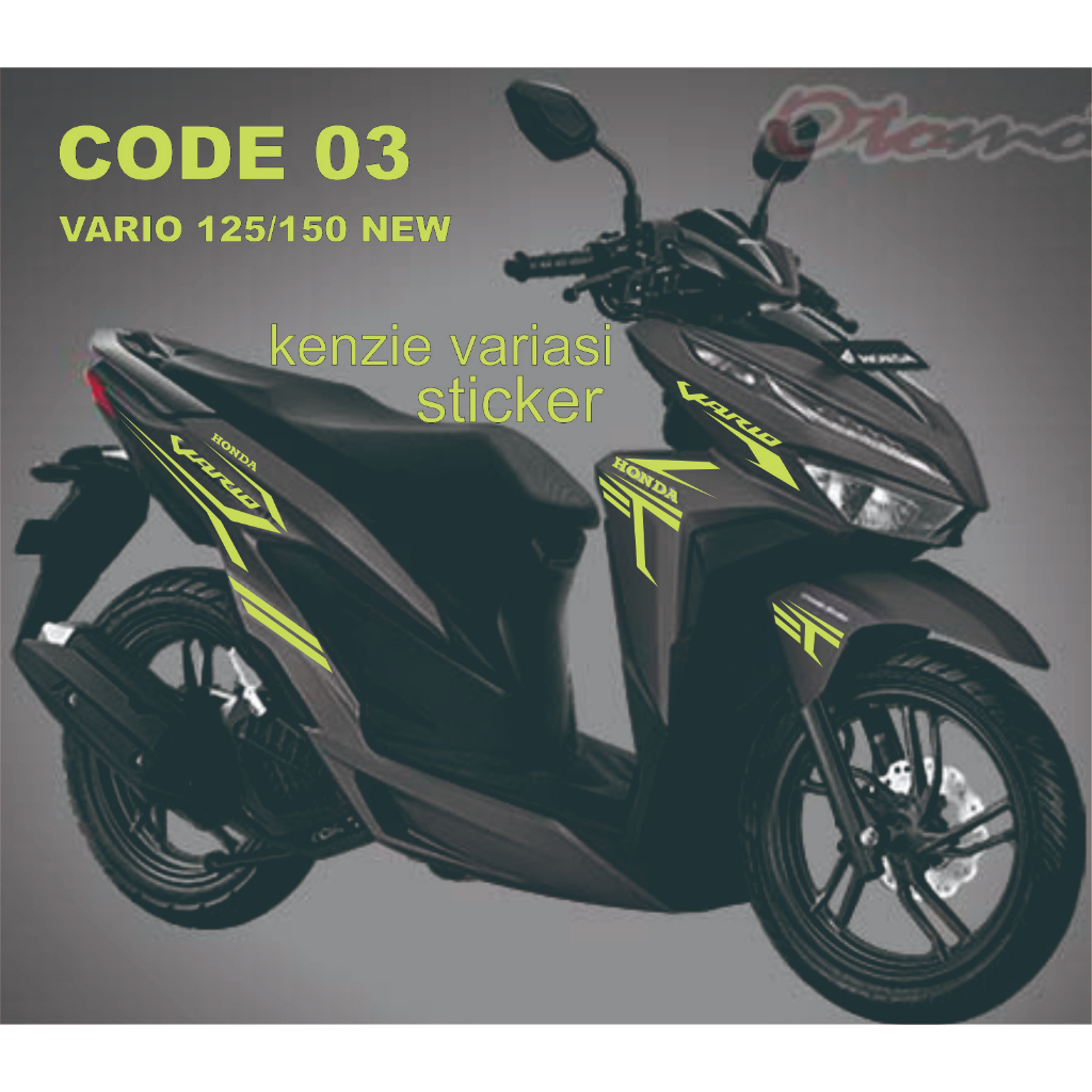 AKSESORIS VARIASI STIKER CUTING STRIPING LIST BODY MOTOR HONDA VARIO 150NEW 2019  #03