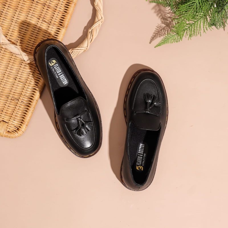 sepatu tassel loafers docmart Flavio Boston kulit asli