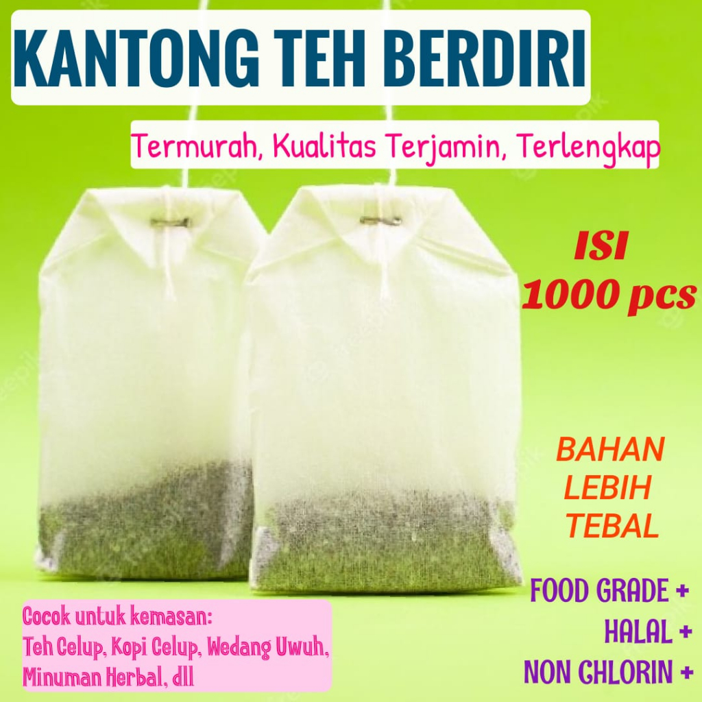Kantong Teh Celup Kosong Saringan Tea Bag 1000 Pcs Halal Food Grade Bahan Tebal Untuk UMKM