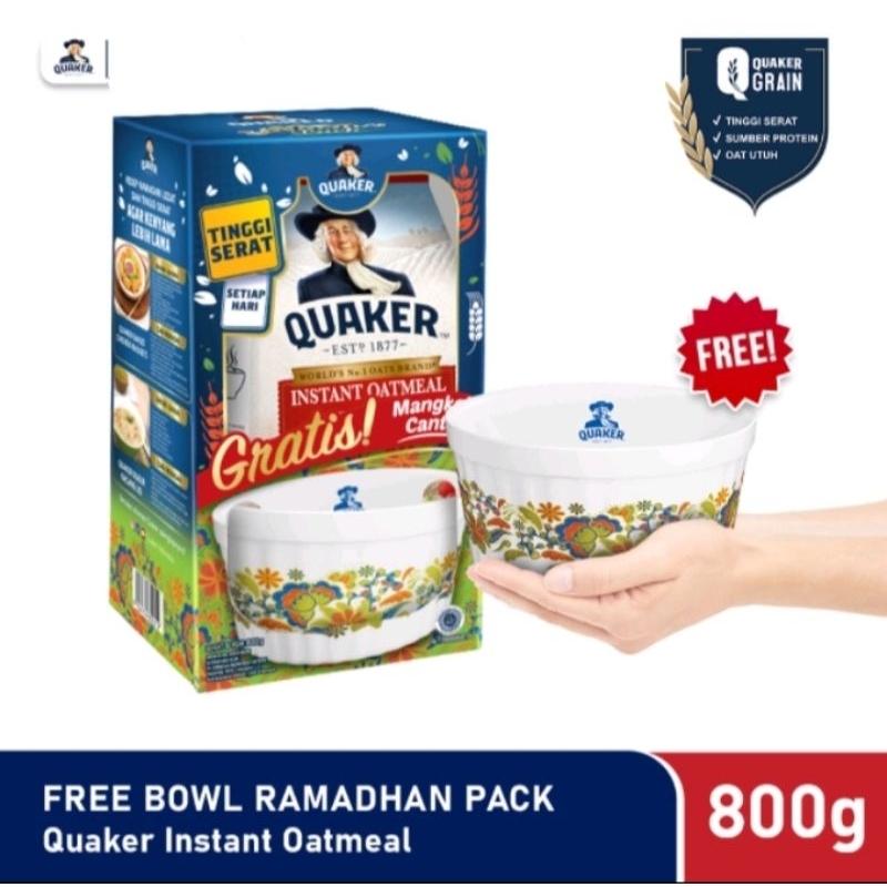 

Quaker Instant Oatmeal 800 gr - Exclusive Ramadan Pack FREE BOWL