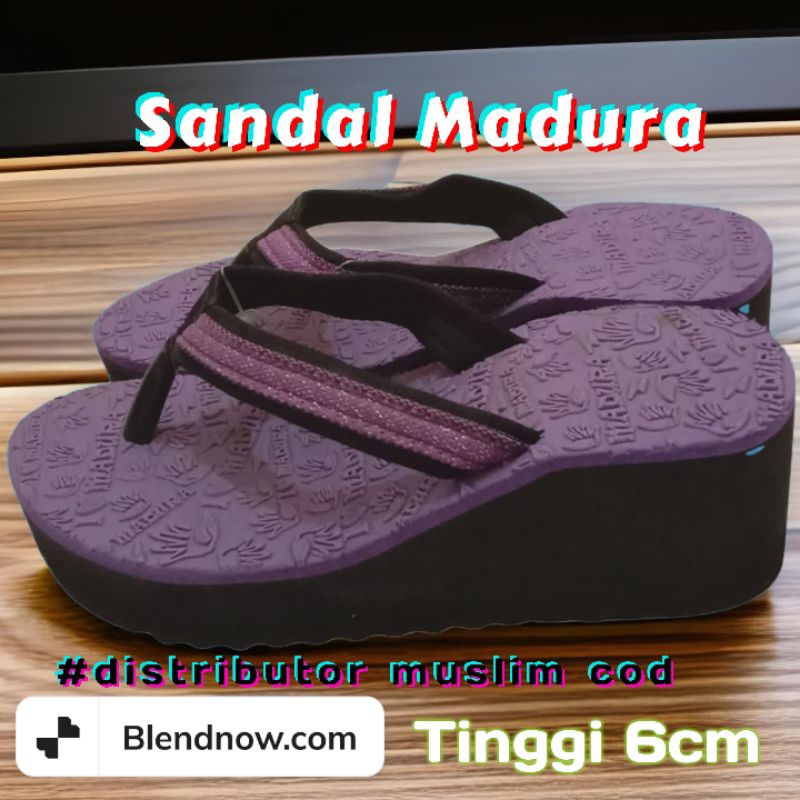 (GROSIR) SANDAL MADURA CEWEK TINGGI 6cm SIZE 35-43 MOTIF TERBARU SANDAL WEDGES SANDAL GUNUNG