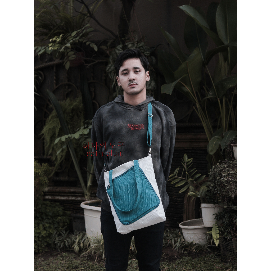 SATU ALAT Tas Selempang + Tote Bag HARANA 100% Canvas Premium Tebal Tas Kanvas