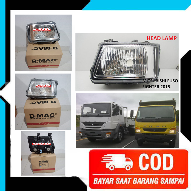 HEAD LAMP LAMPU DEPAN MOBIL MITSUBISHI FUSO FIGHTER FJ 2325 2523 2015 - HEADLAMP