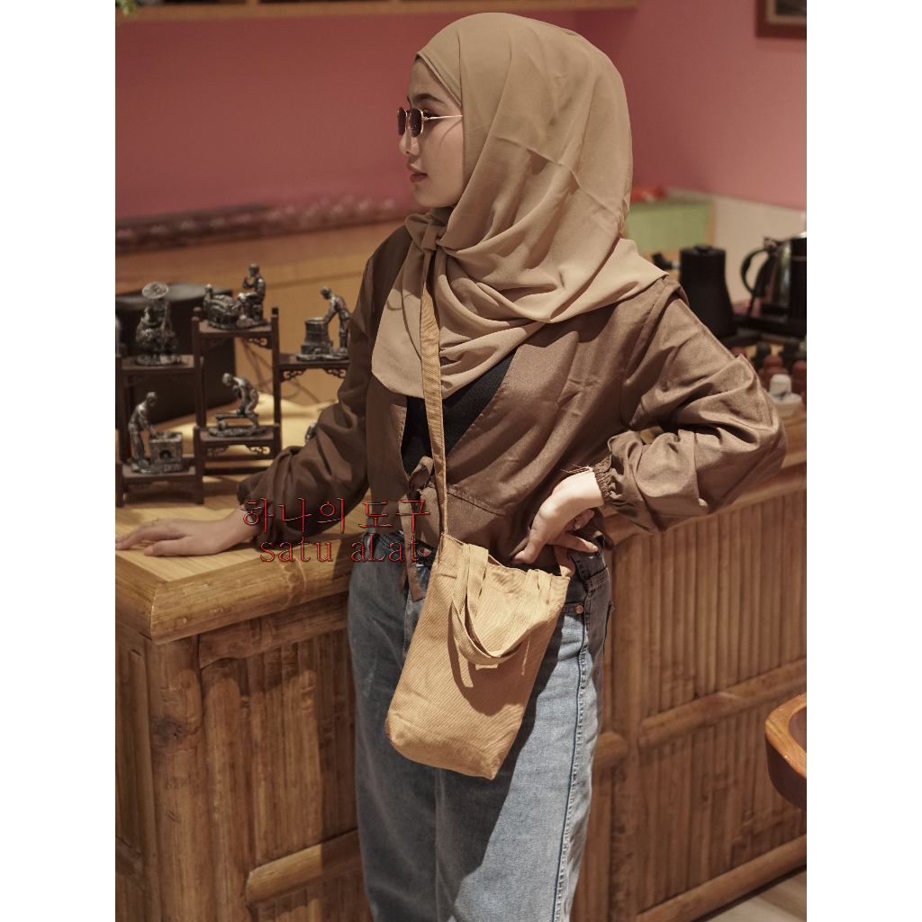 SATU ALAT Tas Selempang Aesthetic MINIKA 100% Canvas Premium Tebal Tas Kanvas