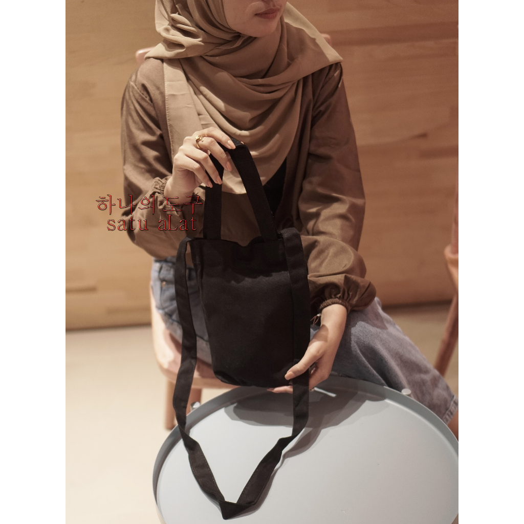 SATU ALAT Tas Selempang Aesthetic MINIKA 100% Canvas Premium Tebal Tas Kanvas