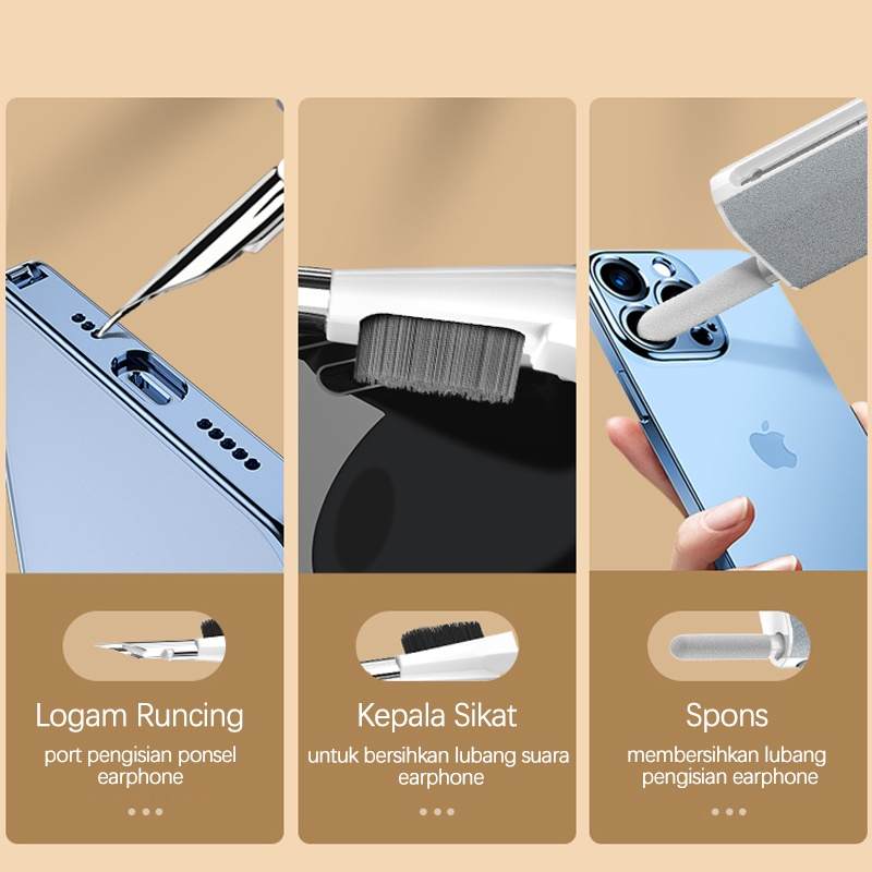 Cleaner 5 in 1 Sikat Pembersih Set Smartphone HP Earphone Cleaning Kit