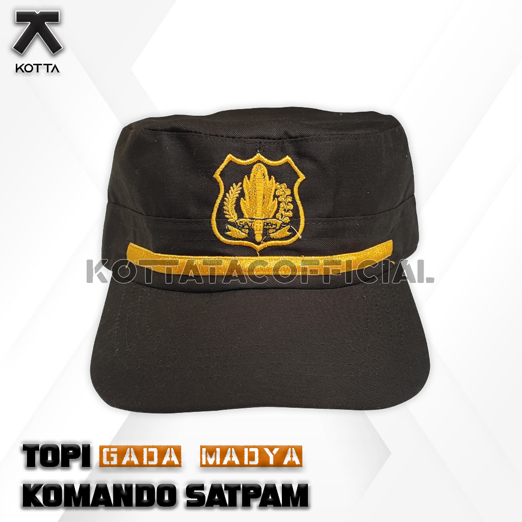 TOPI KOMANDO SATPAM - TOPI SATPAM COKELAT - TOPI SECURITY