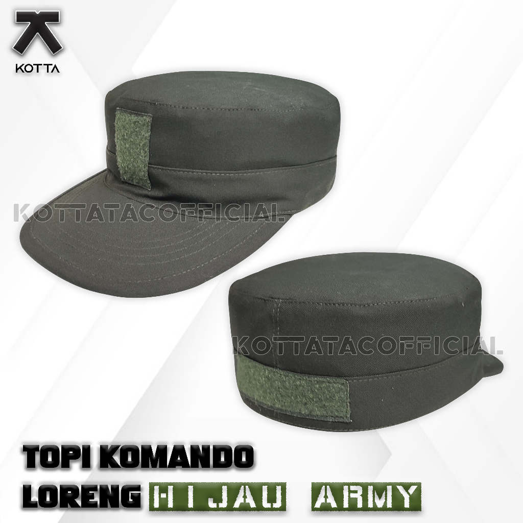 TOPI KOMANDO VELBED  HIJAU ARMY - TOPI KOMANDO HIJAU - TOPI KOMANDO HIJAU TNI - TOPI KOMANDO TNI