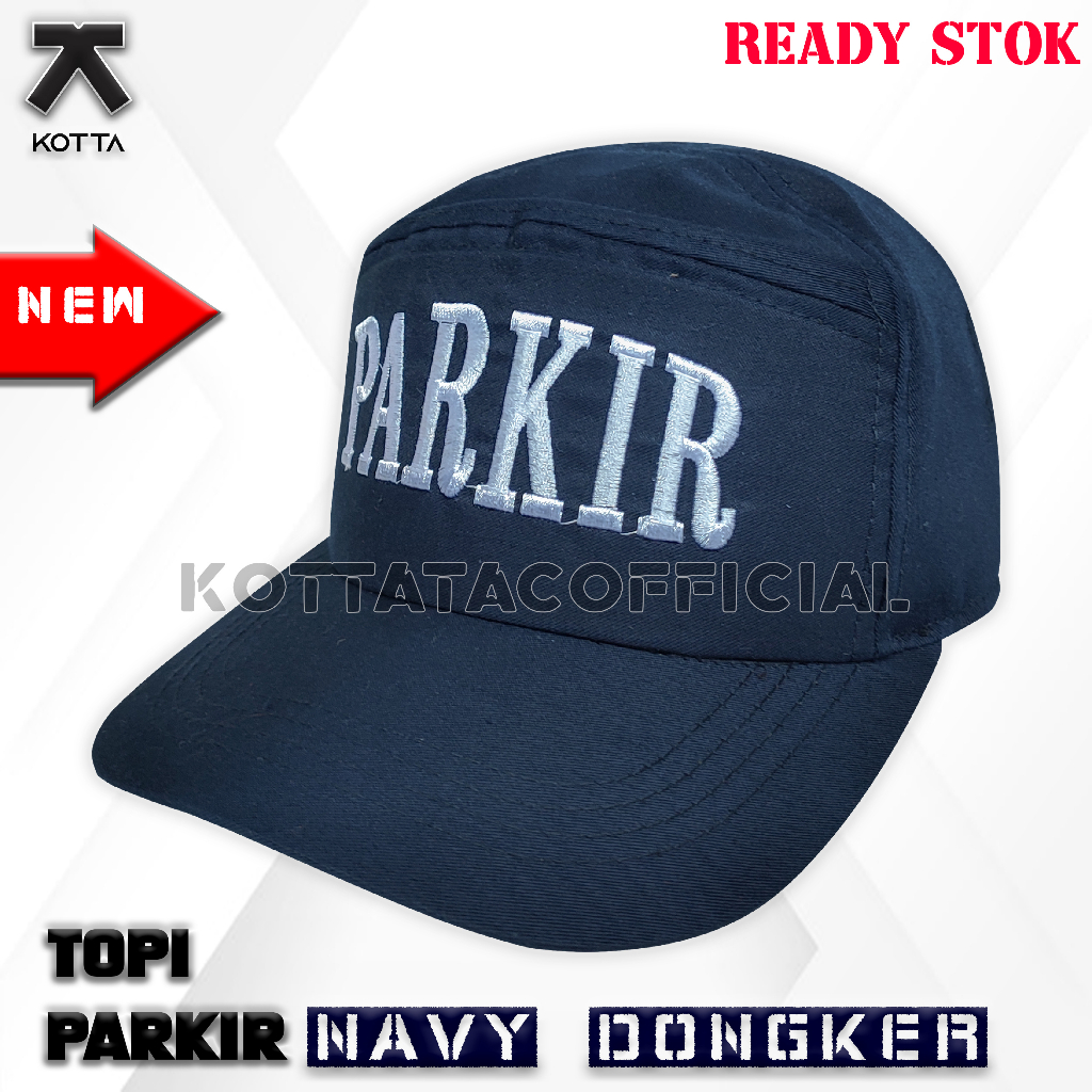 TOPI PARKIR - TOPI PARKIR ORANGE FULLBORDIR - TOPI JURU PARKIR NAVY BIRU DONGKER TERBARU