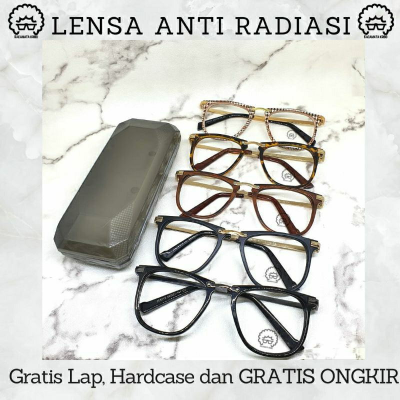 Frame Kacamata Pria Anti Radiasi Photocromic Model Kotak Minus Kaca Mata Potocromic Fotocromic Bluec