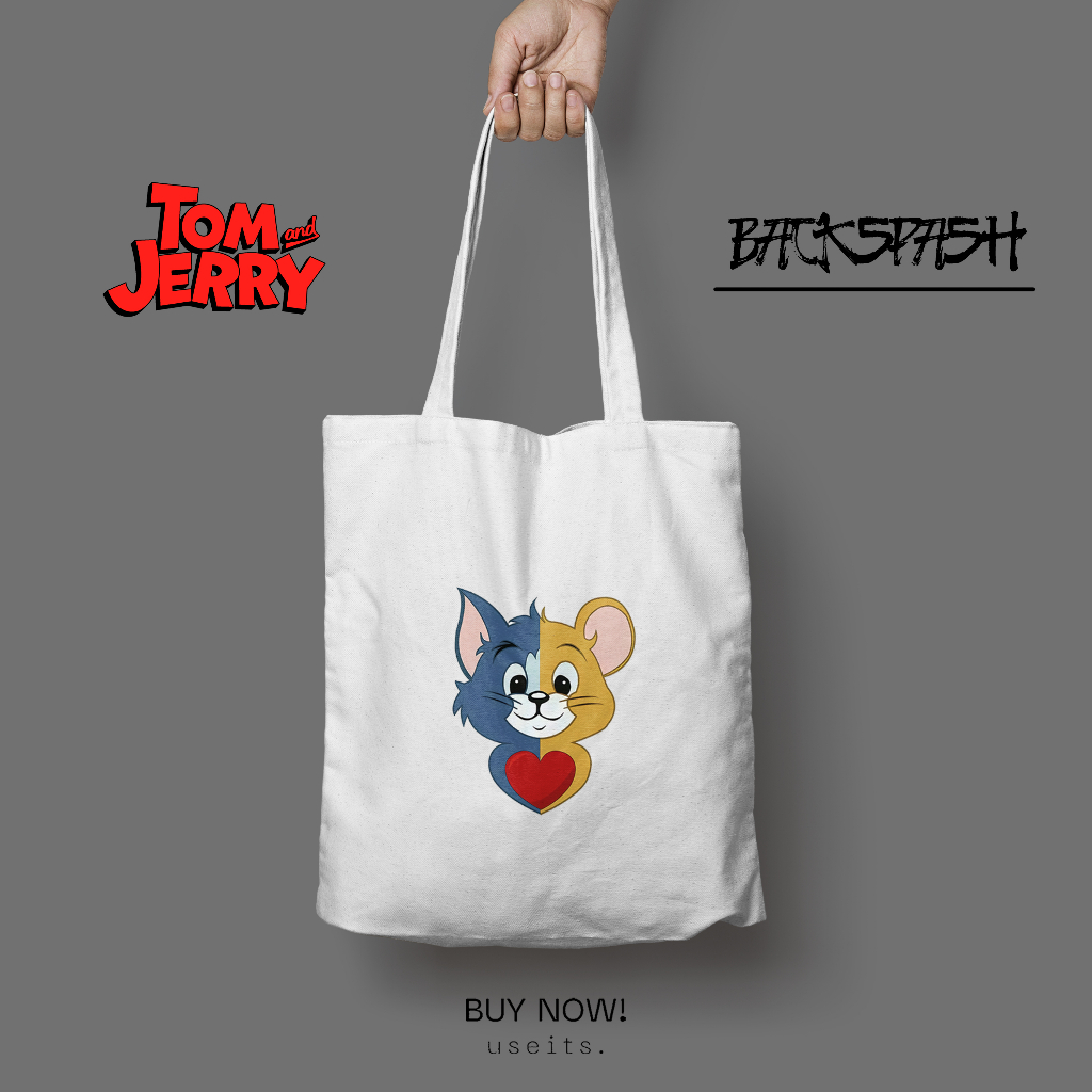 Totebag Tas Tom &amp; Jerry Pria Wanita - TOM &amp; JERRY