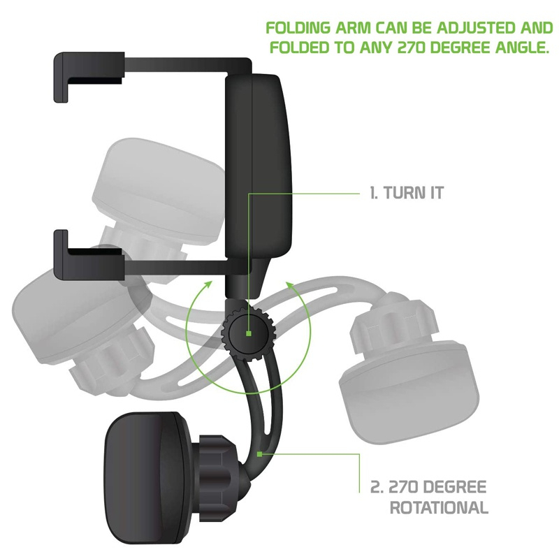 Holder Dudukan HP Pintar 270 , Dudukan Klip Putar untuk Kaca Spion Mobil Universal