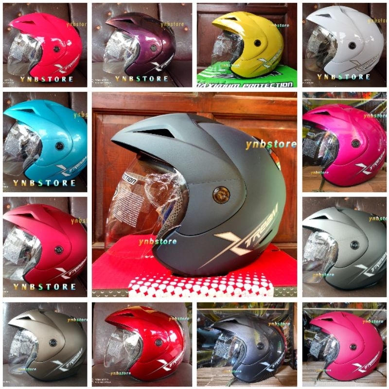 Helm VOG Xtream Solid Semua Warna Original SNI Ongkir 2KG | VOG Extreme Extream Polos Black Hitam Do