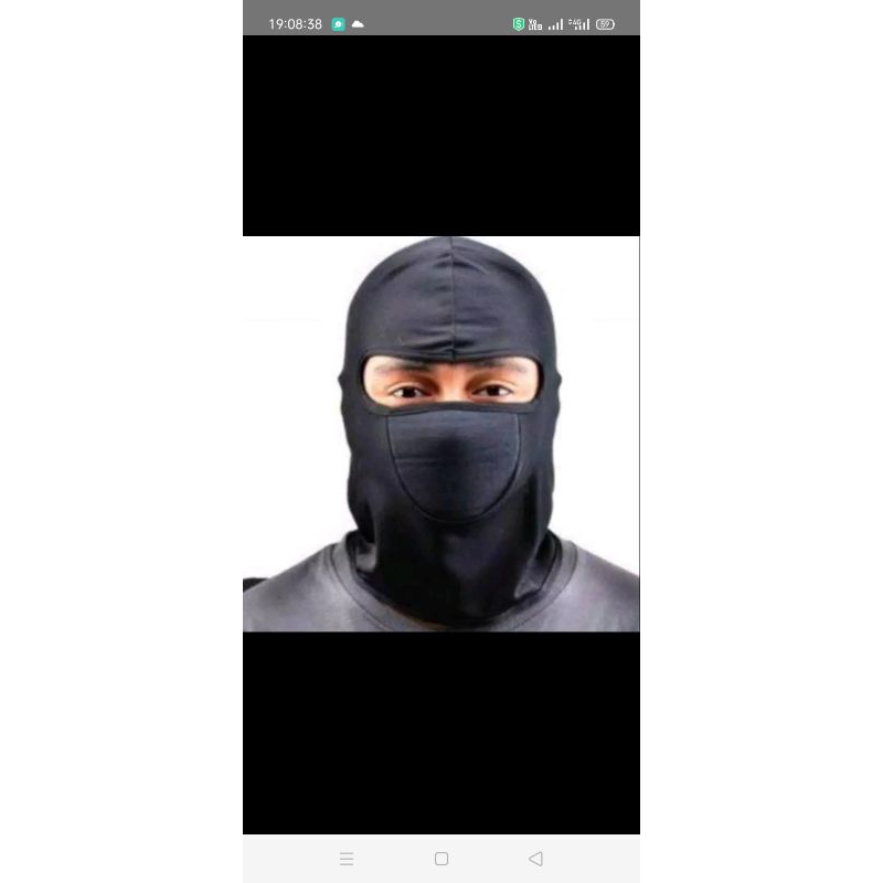 Masker Ninja Polos Hitam/Masker Topeng Hitam
