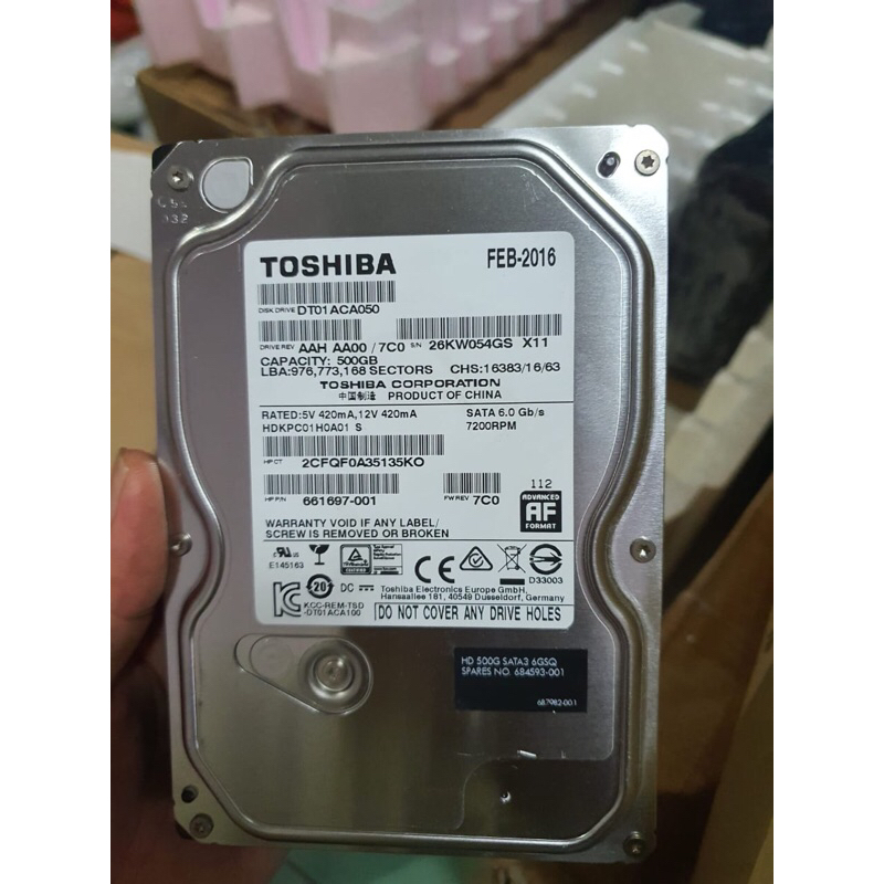 Harddisk Toshiba 500GB Internal Pc / CCTV