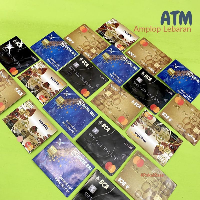 PAKET USAHA GROSIR 100 PACK 1000 LEMBAR Amplop Lebaran THR ukuran medium motif ATM CARD, SNACK, PROFESI,KARTUN Unik Kekinian / Amplop angpao isi 100 pack 10 pcs ukuran 7x12,5 cm / amplop lebaran siap pakai / amplop lebaran isi 10