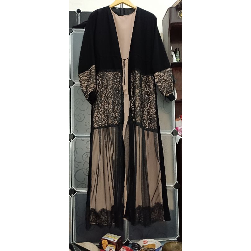 abaya brokat nude