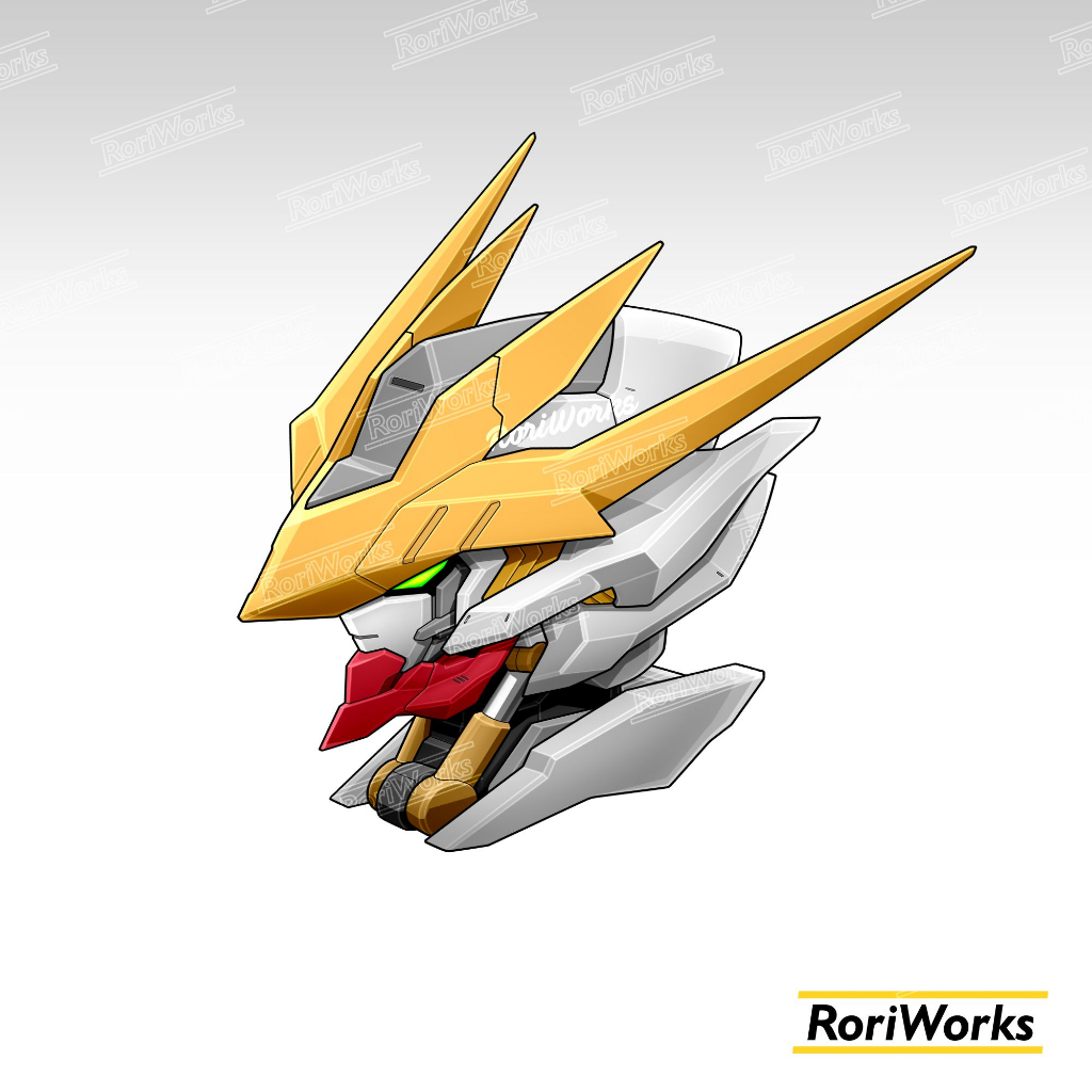 Stiker Kiss cut - Gundam Barbatos Lupus Rex Head