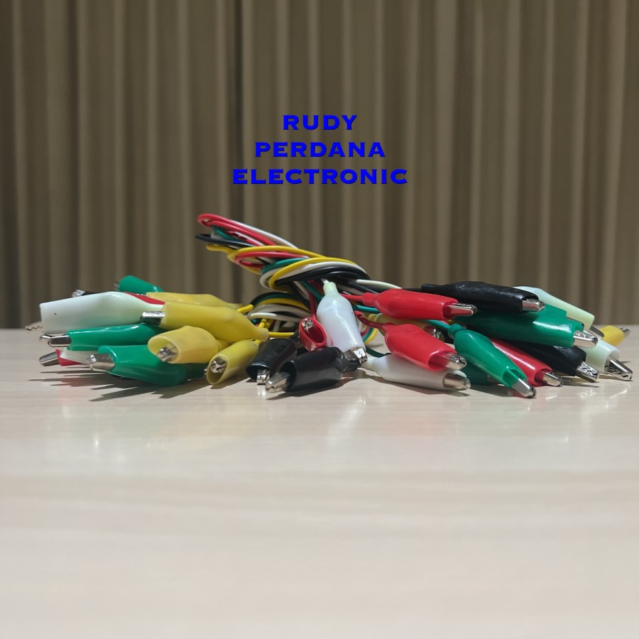 CROCODILE CLIP JEPIT CAPIT BUAYA BESAR 55 MM KABEL TEST JUMPER 50 CM