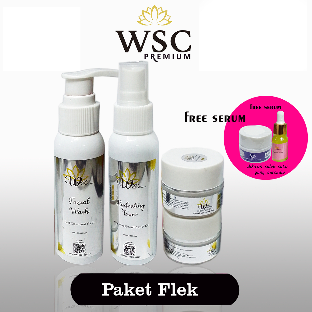 WSC premium paket skincare AT WG AW untuk kulit kusam susah putih glowing dengan cream krim wsc retinol