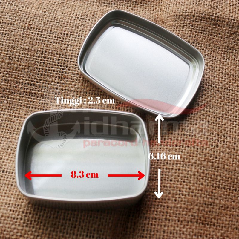 Box Kaleng Alumunium Persegi Tin Can Square 100 ml - Pomade Batu Tawas