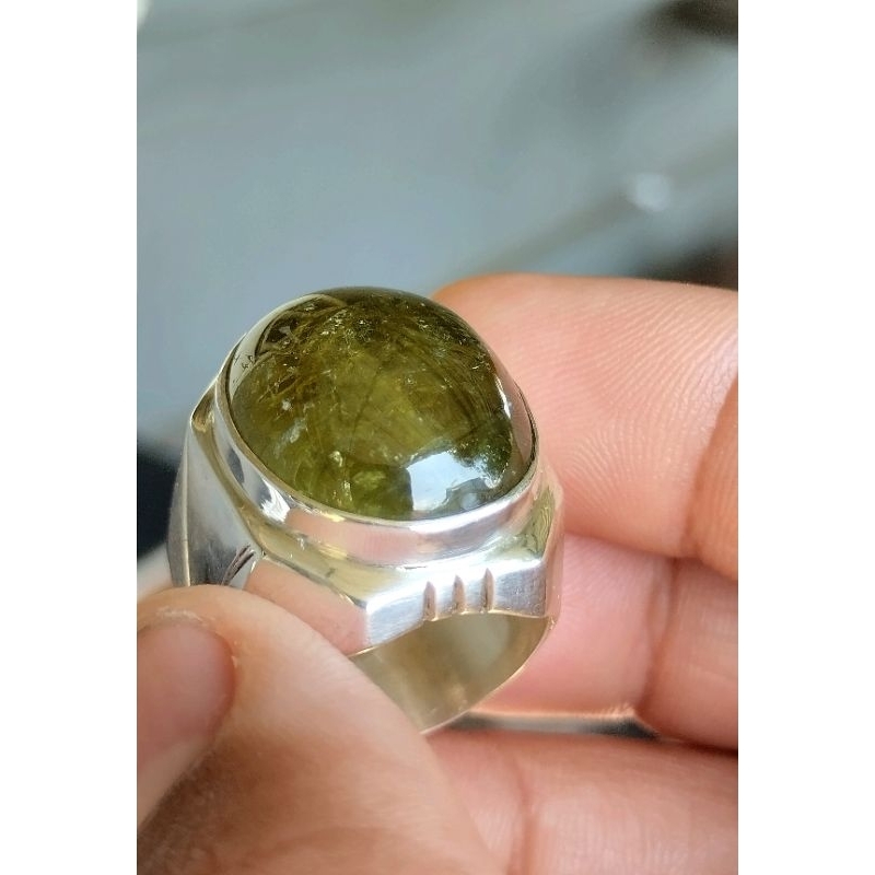 big size jumbo green garnet Mali garnet motif memo gri